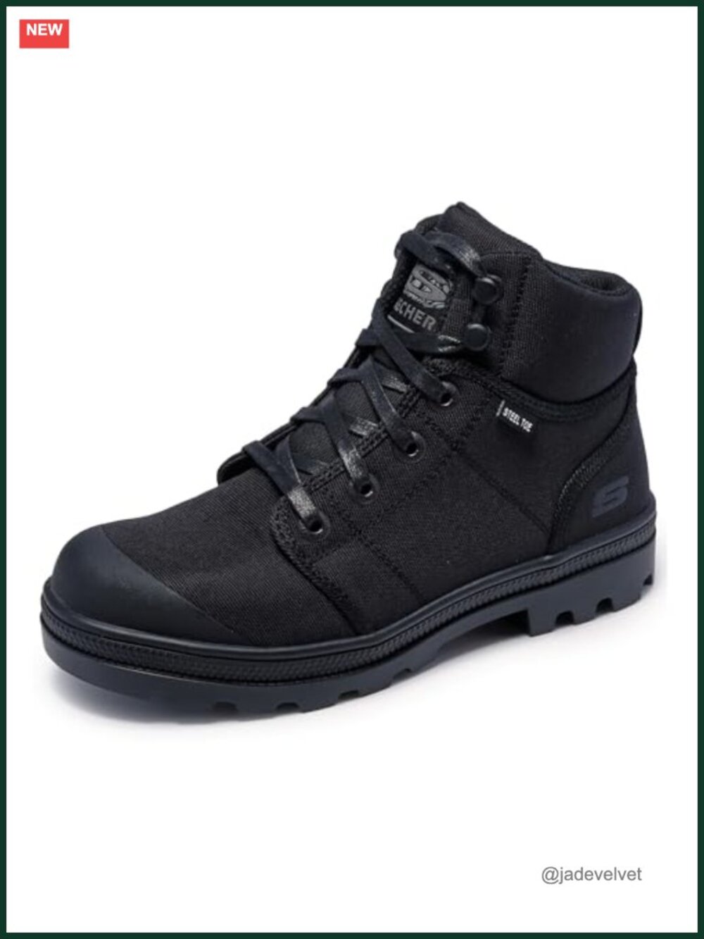Women's Steel Toe Work Boots Slip Resistant Memory Foam Lace-Up Safety Boots